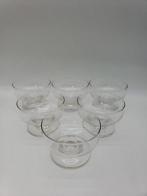 #ad Vintage Dessert Sherbert Bowl Glass Stemmed 3” Tall Set Of 6 $32.99