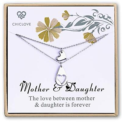 #ad Mother Daughter Jewelry Sets for Two Cutout Heart Necklaces 2 Sterling Silver... $47.82