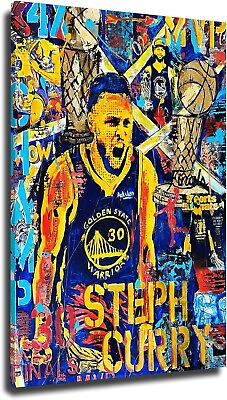 #ad Steph Curry Nighty Night Poster Decor Painting Canvas Picture 16x24 Unframed $7.95