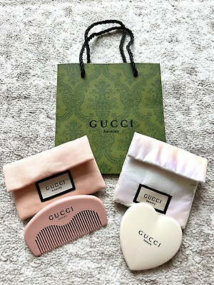 #ad Gucci Beauty Heart Mirror And Hair Pochette amp; Comb Set in Pouch W Gift Bag $59.00