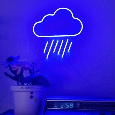 #ad 32quot;x30.8quot; Cloud Rain Flex LED Neon Sign Light Party Gift Window Display Décor $272.61