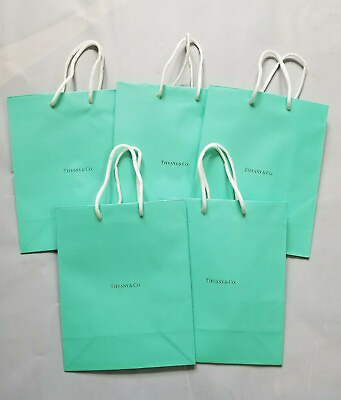 LOT OF 5 TIFFANY amp; CO. TURQUOISE BLUE GIFT PAPER SHOPPING BAGS $18.75
