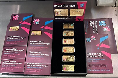 #ad LONDON 2012 OLYMPICS GOLD LAYERED INGOTS limited to 4999 GBP 325.00