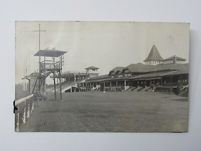 #ad 1920s RPPC AZO Postcard of Race Club Hankow China Racetrack Starting Tower $39.00