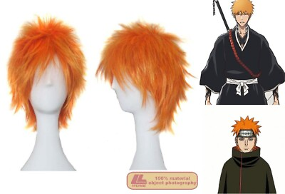 #ad Anime wig hair cospaly costume Pain Kurosaki Ichigo short hair Halloween Gift $15.99
