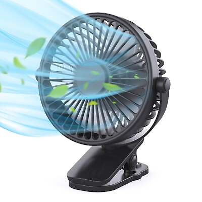 #ad Portable Clip On Fan Battery Operated Small Powerful USB Desk Fan 3 Speed Quie $44.59