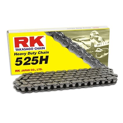 #ad RK Motorcycle Motorbike Grey Roller Non O Ring Chain amp; Spring Link 525h x 124L GBP 25.95