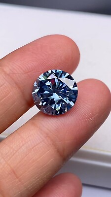 #ad Royal Blue Diamond 4.34Ct Natural Round Cut 2 pcs Certified D Color VVS1 RE15 $120.60