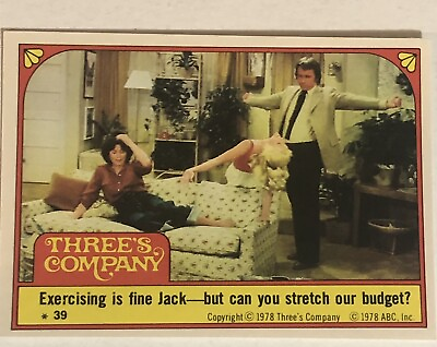 #ad Three’s Company trading card Sticker Vintage 1978 #39 John Ritter Suzanne Somers $2.25