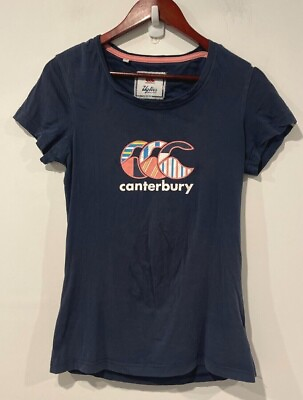 #ad Canterbury Uglies T Shirt Womens Size 10 Navy Blue Round Neck Short Sleeve Top AU $22.99