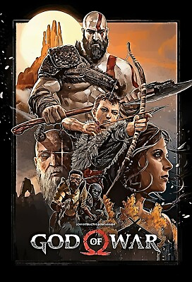 #ad God of War Game Poster Framed Art Kratos PlayStation 4 11x16 $14.99