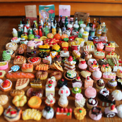 #ad 24PC 1 6 Miniature Dollhouse Food Supermarket Mini Cakes Wine Drinks Accessories $7.00