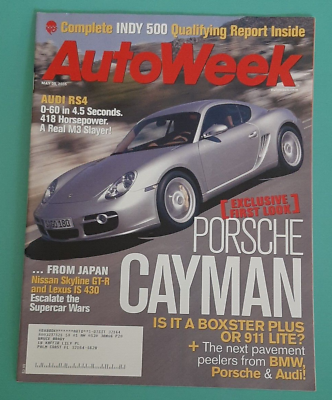 #ad AUTO WEEK MAGAZINE May 30 2005 Porsche Cayman Audi RS4 Indy 500 qualifying $9.85