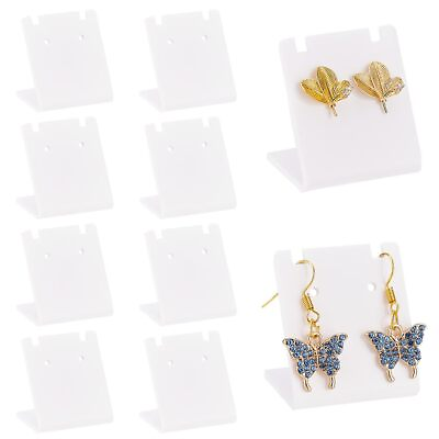 #ad 10PCS Earring and Necklace Display Stands Acrylic Earring Holder Single Pair... $14.76