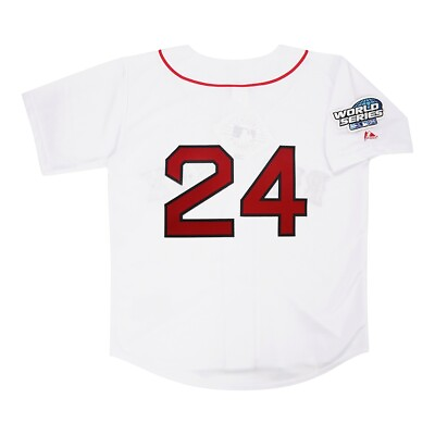 #ad Manny Ramirez 2004 Boston Red Sox Home White World Series Jersey Men#x27;s S 3XL $119.99