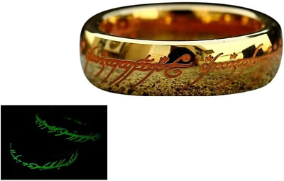 #ad 7Mm the Elvish Ring Glow in the Dark Elvish Rune Jewelry Titanium One Ring Comfo $26.19