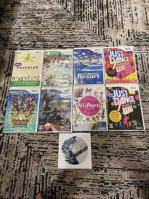 #ad Lot Of 9 Nintendo Wii Games Lot Japanese Edition: Mario Wii Resort Just Dance $64.99