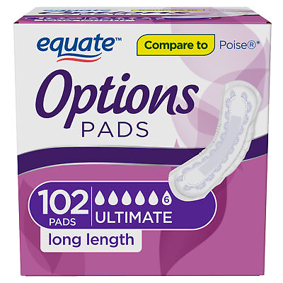 #ad Equate Incontinence Pads for Women Ultimate Long Poise Depend Alt 102 Ct ✅ $36.99