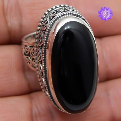 #ad Black Onyx Gemstone 925 Sterling Silver Handmade Ring Jewelry All Size $7.35