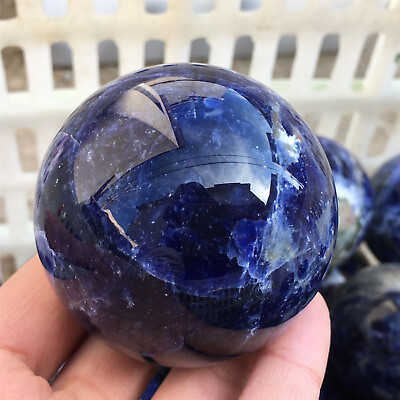 #ad 1pc Natural Sodalite Quartz Sphere Crystal Energy Ball Reiki Healing Gem 50mm $25.29