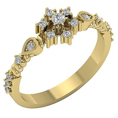 #ad Anniversary Solitaire Ring SI1 G 0.40 Ct Round Cut Diamond 14K Solid Gold 8.60MM $465.51