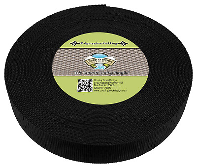 #ad Country Brook Design® 2 Inch Black Polypro Webbing 50 Yards $22.97