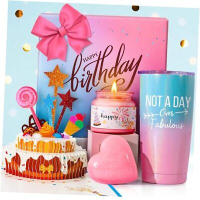 #ad Birthday Gifts for Women Happy Birthday Gift Basket Set for Her Best Pink $36.29