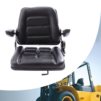 #ad Universal Waterproof Adjustable Seat Tractor Dumper Forklift Mower Digger Black $112.99