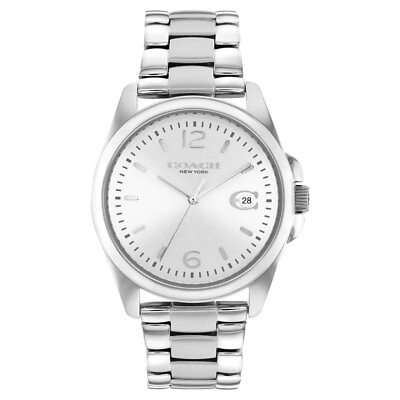 #ad Coach New York Silver Dial amp; Stainless Steel Strap Women Watch 14503910 $335.80