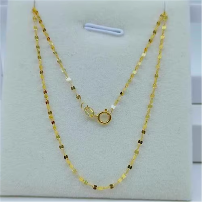 #ad Real Au750 Pure 18K Yellow Gold Chain Women Kiss Lip Link Necklace 17.9inch $65.00