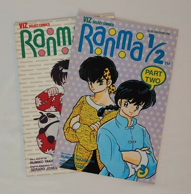 #ad Ranma 1 2 Part 2 Issue #3 and #4 Viz 1992 Manga Comic Book Lot Graphic Novels $22.50