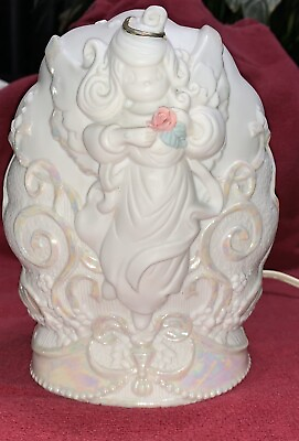 #ad 1995 Enesco Precious Moments quot; There Is Peacequot; Angel Electric Night Light HTF $36.96