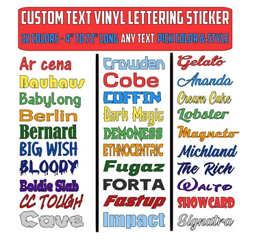 #ad #ad Custom Text Vinyl Lettering Sticker Decal Personalized ANY TEXT ANY NAME 2 $1.99