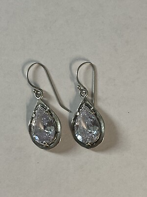 #ad Handmade Silver 925 Earrings teardrop lever back ladies $25.00