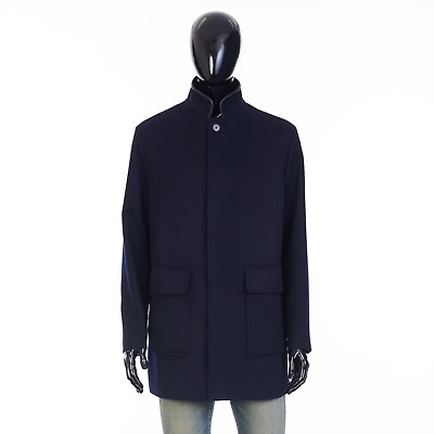 #ad LORO PIANA 7100$ Navy Blue Spagna Officer Coat Double Faced Cashmere $5990.00