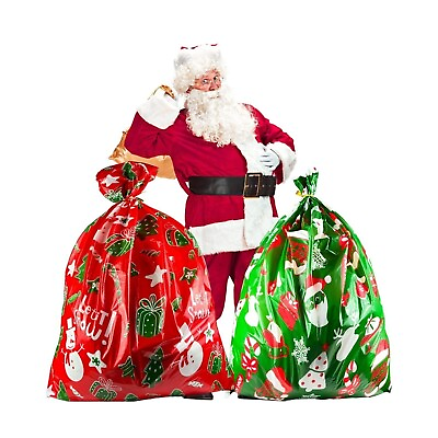 #ad #ad 2 Pcs Extra Large Jumbo Christmas Gift Bag 47quot;x36quot; Heavy Duty Plastic Gift Bag $9.99
