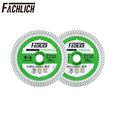 #ad 2pcs 3quot; 75mm Diamond Saw Blade Cutting Disc Wheel Cutter for Porcelain Marble $17.71