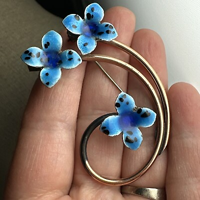 #ad Renoir Matisse Blue Flower Brooch $34.20