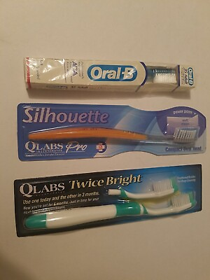 #ad Vintage Oral B amp; QLABS Pro Toothbrushes Lot Soft Dental Hygiene NOS Brand New $13.95