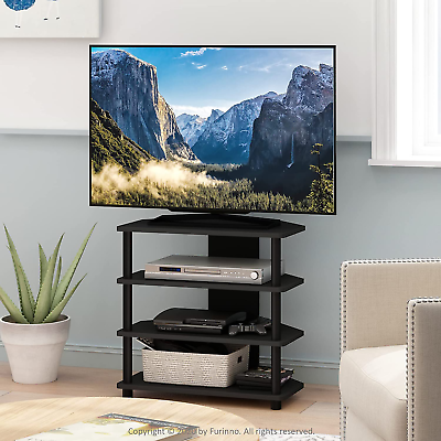 #ad 4 Tier TV Stand Storage Table Entertainment Easy Assembly Home Furniture Decor $57.06