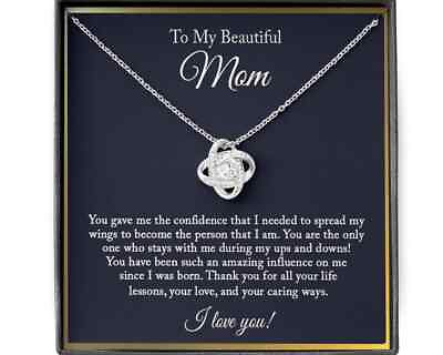 To My Beautiful Mom Necklace Mom Gift Mom Necklace Mom Love Knot Necklace $49.95