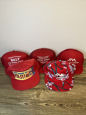 #ad Vintage Hat Lot Of 5 Hats Various Styles And Condition Trucker SnapBack Caps $15.00