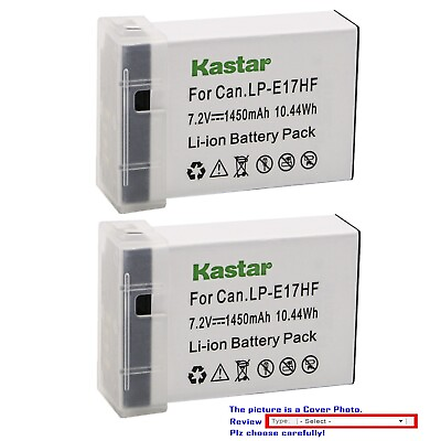 #ad Kastar Fully Decoded Battery for Canon LP E17 EOS R8 EOS R10 EOS R50 EOS R100 $77.99