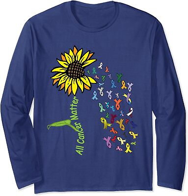 #ad All Cancer Matters Awareness Day Ribbon Cute Flower Long Sleeve Tshirt $21.99