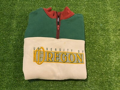 #ad Vintage Oregon Ducks sweatshirt small 1 4 zip football adult green 90s mens $44.99