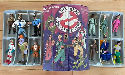 #ad 1988 REAL GHOSTBUSTERS COLLECTORS Carrying Case W Figures Great Condition Lot $149.95