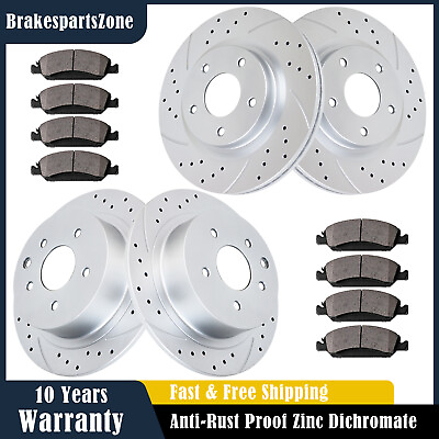 #ad Fit for Nissan Altima 07 13 Front Rear Brake Rotors Pads Drilled Slotted Brakes $138.99