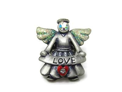 #ad Vintage Angel Pin LOVE Heart Beautiful Design Christian Jewelry $7.49