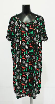 #ad EnjoyNight Women#x27;s Printed Cotton Blend Sleep Dress DP3 Multi Size XL NWT $8.79