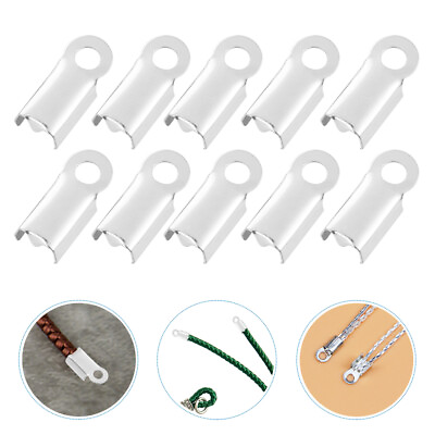 #ad 500 Pcs Stainless Steel Metal Clip Necklaces Clamp Ribbon for Crafts $8.29